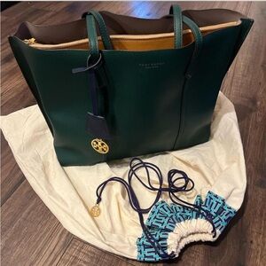 Tory Burch Perry Leather Triple Compartment Tote Bag